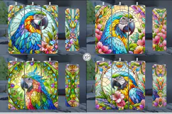 4 Stained Glass Parrot Sublimation, 20 oz Tumbler Wrap Product Image 2