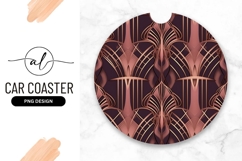 Art Deco Pattern Round Car Coaster Png Product Image 1