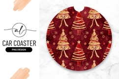 Festive Christmas Trees Seamless Pattern Round Design Product Image 1
