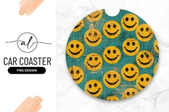 Smiley Faces Pattern On Turquoise Grunge Texture Product Image 1