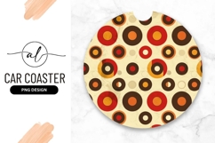Retro Circle Pattern Round Car Coaster Png Product Image 1