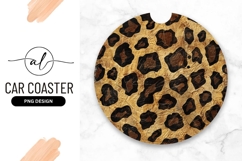 Leopard Print Design Round Car Coaster Png Product Image 1