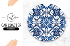 Blue And White Ceramic Tile Round Design Product Image 1