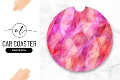 Pink Abstract Swirl Round Car Coaster Png Product Image 1