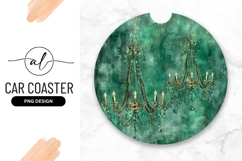 Emerald Chandeliers Round Car Coaster Png Product Image 1