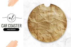 Round Crumpled Paper Texture Car Coaster Png Product Image 1