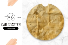 Distressed Brown Paper Round Car Coaster Png Product Image 1