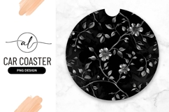 Elegant Floral Black And White Round Design Product Image 1