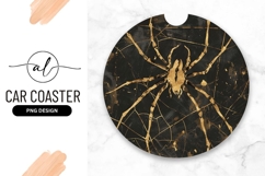 Golden Spider On Black Background Round Product Image 1
