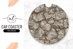 Stone Wall Texture Round Car Coaster Product Image 1
