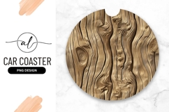 Abstract Wood Grain Pattern Round Car Coaster Product Image 1