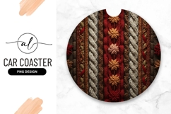Knitted Texture Round Car Coaster Design Product Image 1