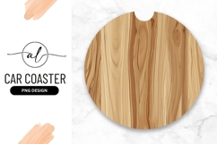 Light Brown Wood Grain Round Car Coaster Product Image 1