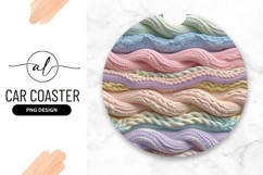 Pastel Knit Texture Round Car Coaster Png Product Image 1