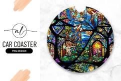 Round Stained Glass Window With Mythological Figures Product Image 1