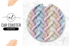 Woven Pastel Texture Round Car Coaster Png Product Image 1