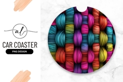 Colorful Woven Texture Round Car Coaster Png Product Image 1