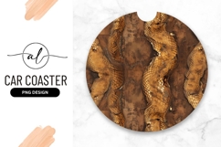 Exotic Snake Skin Round Car Coaster Texture Product Image 1