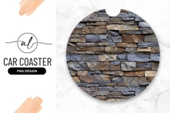 Stone Wall Texture Round Car Coaster Png Product Image 1