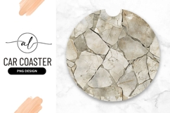Round Cracked Stone Surface Round Car Coaster Png Product Image 1