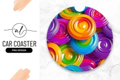Colorful Round Car Coaster Png Background Product Image 1