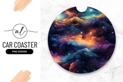 Colorful Starry Galaxy Clouds Round Art Product Image 1