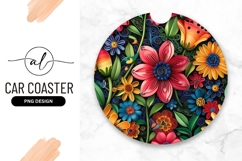Floral Pattern Colorful Round Design Png Product Image 1