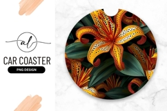 Artistic Tiger Lily And Leaf Round Design Product Image 1