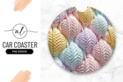 Colorful Braided Texture Round Car Coaster Png Product Image 1