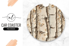 Birch Wood Texture Round Car Coaster Product Image 1