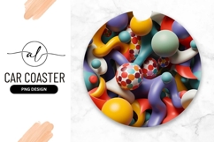 Colorful Abstract Round Car Coaster Png Image Product Image 1