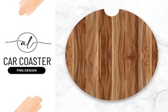 Teak Wood Texture Round Car Coaster Png Product Image 1