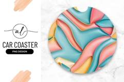 Abstract Round Car Coaster Png With Swirls Product Image 1