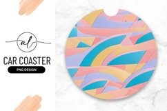 Pastel Geometric Round Car Coaster Png Product Image 1
