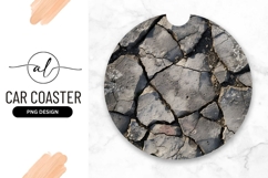 Cracked Earth Texture Round Car Coaster Png Product Image 1