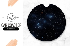 Circular Stars Galaxy Round Car Coaster Png Product Image 1