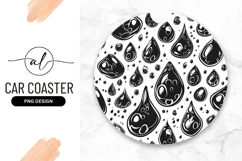 Black And White Water Drops Round Pattern Product Image 1