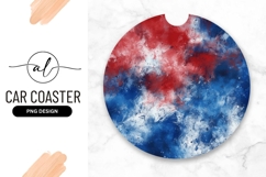 Round car coaster with abstract design Product Image 1