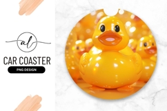 Yellow Rubber Ducks Round Car Coaster Png Product Image 1