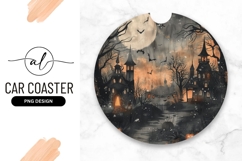 Halloween-themed round car coaster png design Product Image 1