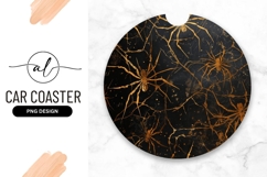 Golden spider web round car coaster png design Product Image 1