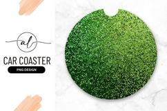 Round car coaster with floral and bird design Product Image 2