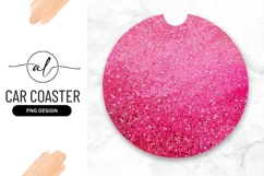 Round pink glitter car coaster png design Product Image 1