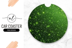 Green sparkling car coaster png design Product Image 1