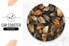 Autumn leaves round car coaster png design Product Image 1
