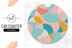 Round Colorful Abstract Pattern Round Car Coaster Png Product Image 1
