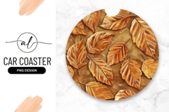 Autumn leaves round car coaster png design Product Image 1
