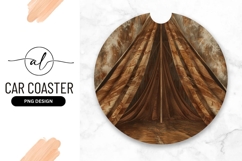 Brown wood grain round car coaster png design Product Image 1