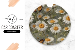 Daisy Field With Monarch Butterflies Illustration Product Image 1