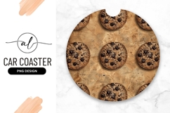 Round car coaster png design with chocolate chip cookies Product Image 1